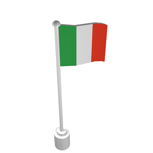 Lego Flag on Flagpole with Italy Print