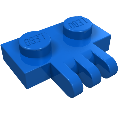 Lego Hinge Plate 1 x 2 with 3 Fingers On Side / Blue