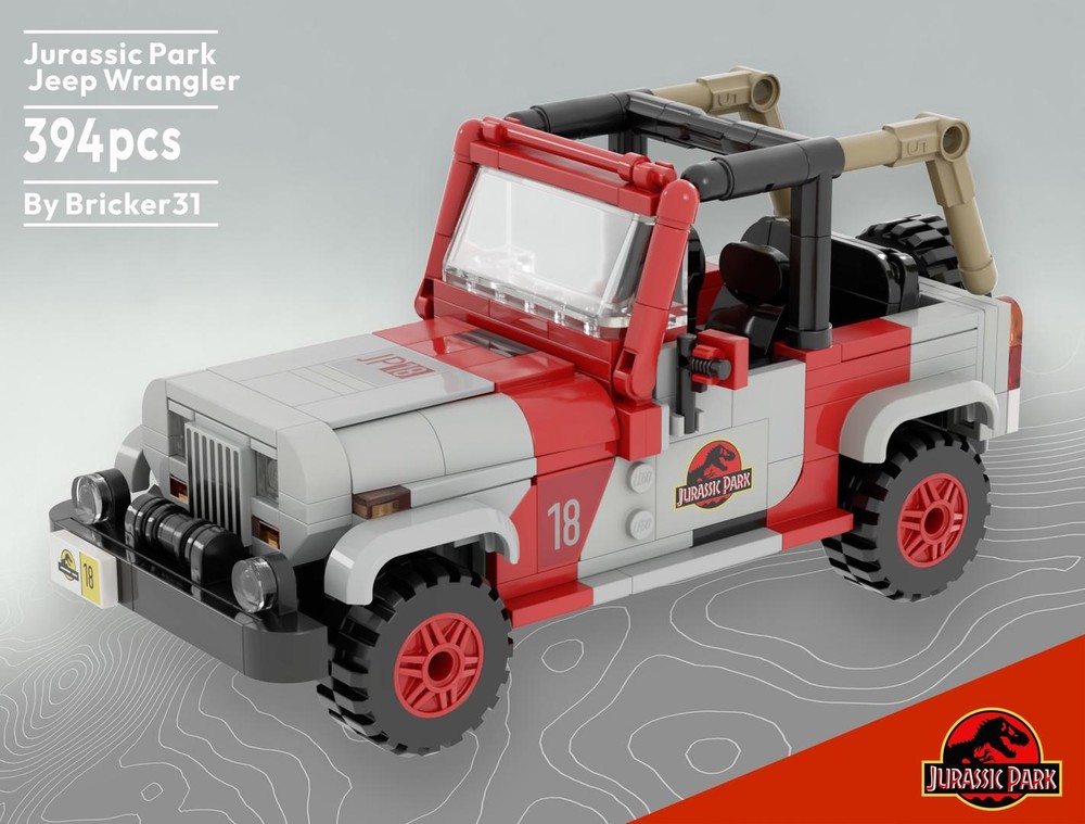 Lego MOC-258988 - Jurassic Park Jeep Wrangler 2.0