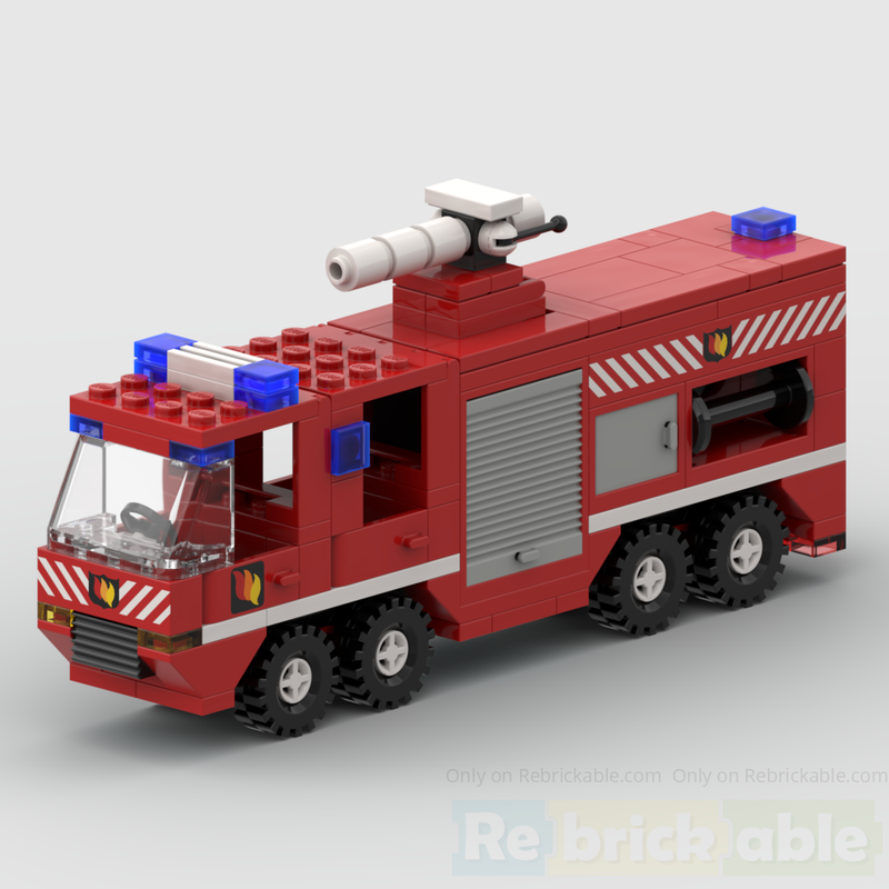 Lego FireTruck 8 wheels Classic Town Style