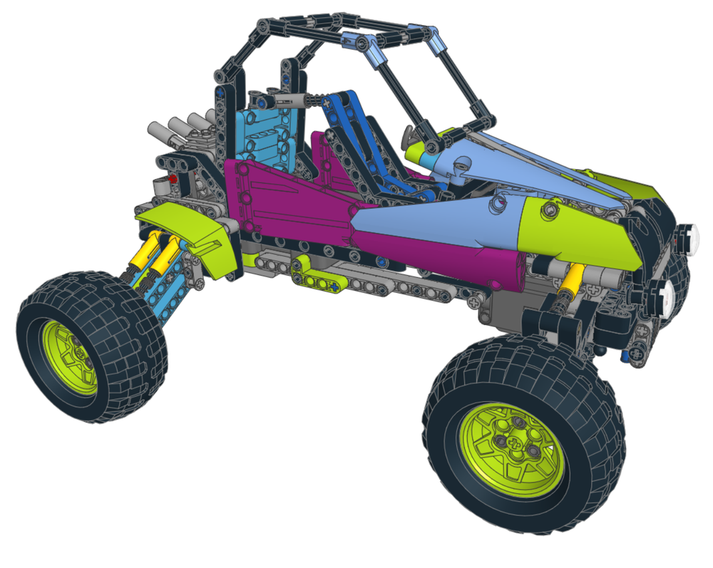 Lego 42037 & 42124 Rear Engine Powered Up Buggy