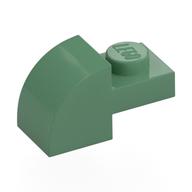 Lego Brick Curved 1 x 2 x 1 with Curved Top / Sand Green