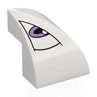 Lego Brick Curved Double 2 x 2 x 1 2/3 Corner with Eye, Lavender Pupil, Right Print