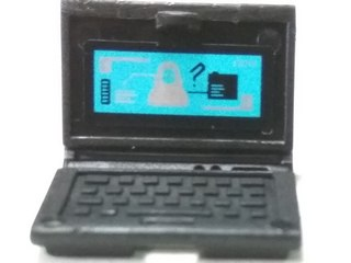 Lego Minifigure, Utensil Computer Laptop with White and Black Items on Screen Pattern (Sticker) - Set 70165