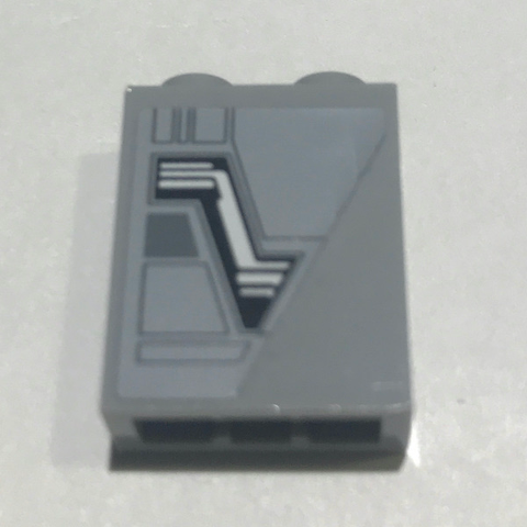 Lego Brick 1 x 2 x 2 with Inside Stud Holder with SW Bridge Door Pattern Model Left Side (Sticker) - Set 10221