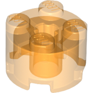 Lego Brick Round 2 x 2 with Axle Hole / Trans-Orange