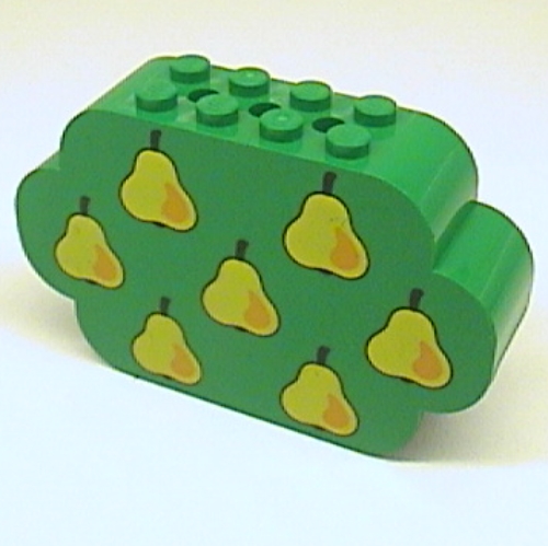 Lego Brick Curved 2 x 8 x 4 Triple Curved Ends with 7 Pears Print