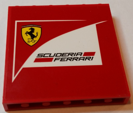 Lego Panel 1 x 6 x 5 with Scuderia Ferrari Logo Pattern (Sticker) - Set 75913 / Red