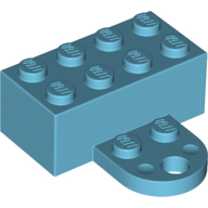 Lego Brick Magnet 2 x 4 with Round Plate 2 x 2 / Medium Azure