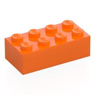 Lego Brick 2 x 4 / Orange