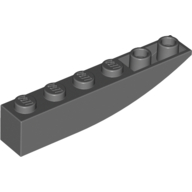 Lego Brick Curved Inverted 6 x 1 / Dark Bluish Gray