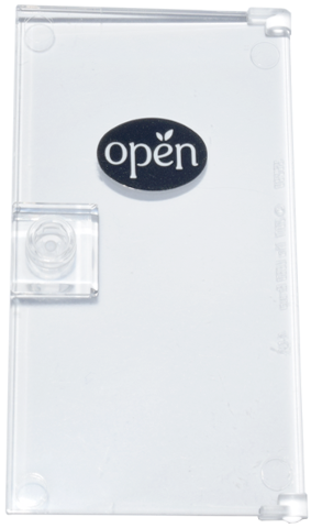 Lego Door 1 x 4 x 6 with Stud Handle with White 'open' and Leaves Pattern (Sticker) - Set 42693