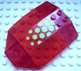 Lego Windscreen 8 x 6 x 2 Curved Sloped Sides with Lime Hexagons Pattern (Sticker) - Set 70706