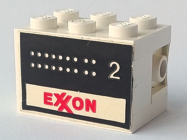 Lego Stickered Assembly 3 x 2 x 1 2/3 with Exxon Tank Number 2 Pattern on Both Sides (Stickers) - Set 6375-2