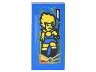 Lego Tile 1 x 2 with Card with Chima Lion Minifigure Pattern (Sticker) - Set 70620