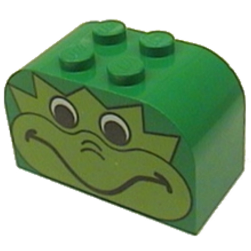 Lego Brick Curved 2 x 4 x 2 Double with Frog Face Print