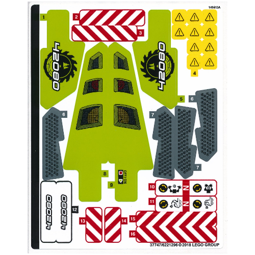 Lego Sticker Sheet for Set 42080-1 / [No Color/Any Color]