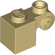 Lego Brick Special 1 x 1 with Scroll with Open Stud / Tan