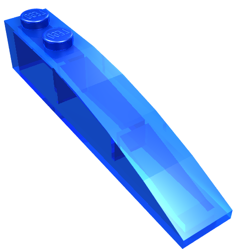 Lego Brick Curved 6 x 1 / Trans-Dark Blue