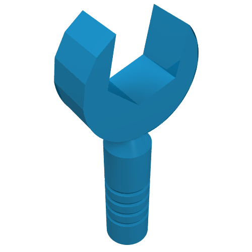 Lego Tool Wrench / Spanner Open End [3-Rib Handle] / Dark Azure
