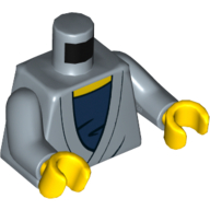Lego Torso Robe over Dark Blue Shirt Print, Sand Blue Arms, Yellow Hands / Sand Blue