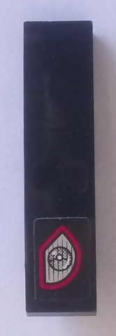 Lego Slope, Curved 4 x 1 with Red and Silver Headlight Pattern Model Left Side (Sticker) - Set 8167 / Black