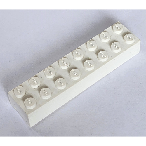 Lego Brick 2 x 8 without Bottom Tubes / White