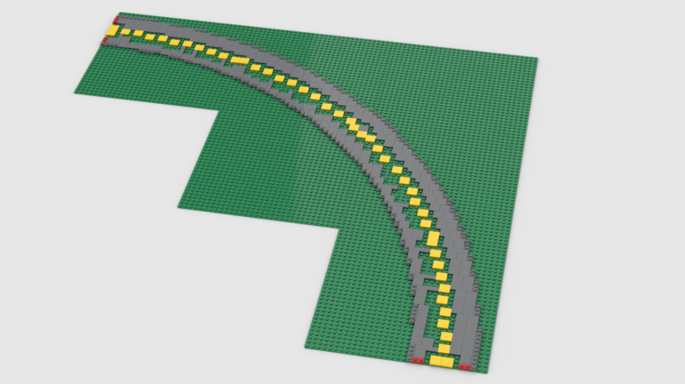 Lego Ballasted R88 Curve Track Baseplates