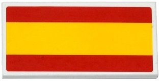 Lego Tile 2 x 4 with Spanish Flag Pattern (Sticker) - Set 75912