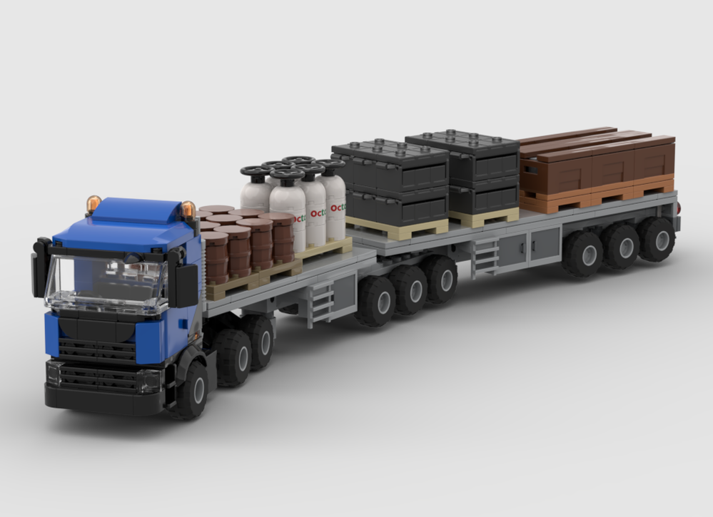 Lego B-Double Flatbed Truck (18-Wheeler)