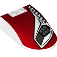 Lego Windscreen 6 x 4 x 1 Curved with Headlights, Grill, Red Bodywork Print