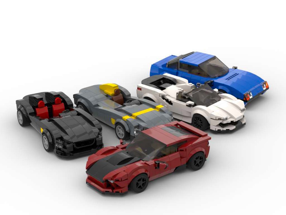 Lego Prancing Horse Vehicle Pack - Set of Five Vehicles - 8 Stud Speed Champions
