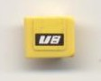 Lego Slope 30 1 x 1 x 2/3 with White 'V8' on Black Stripe Pattern Model Left Side (Sticker) - Set 8681