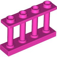 Lego Fence Spindled 1 x 4 x 2 [4 Top Studs] / Dark Pink