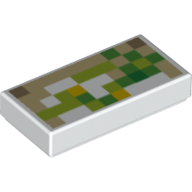 Lego Tile 1 x 2 with Minecraft Golem Skin Print