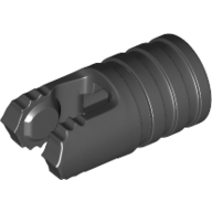 Lego Hinge Cylinder 1 x 2 Locking with 2 Click Fingers and Axle Hole, 7 Teeth / Black