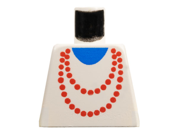 Lego Torso Necklace Red and Blue Undershirt Pattern / White
