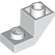 Lego Brick Sloped 45° 2 x 1 Inverted with 2/3 Cutout / White