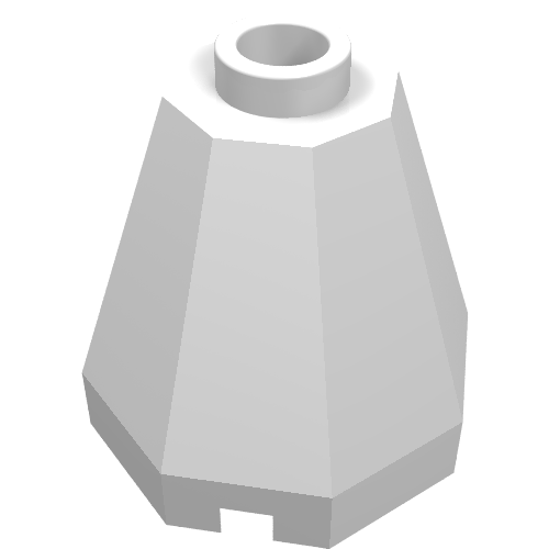 Lego Cone 2 x 2 x 1 2/3 Octagonal, Open Stud / White