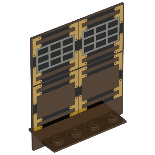 Lego Swivel, Flat Base 2 x 5 x 5 with Ninja Print