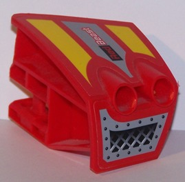 Lego Technic, Panel RC Car Mudguard Front, Left with Vents and 'Red Beast' Pattern (Stickers) - Set 8378 / Red
