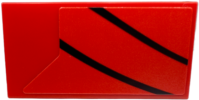 Lego Tile 2 x 4 with Black Curved Stripes Pattern Model Left Side (Sticker) - Set 76916