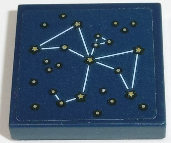 Lego Tile 2 x 2 with Constellation Dragon Pattern (Sticker) - Set 41174