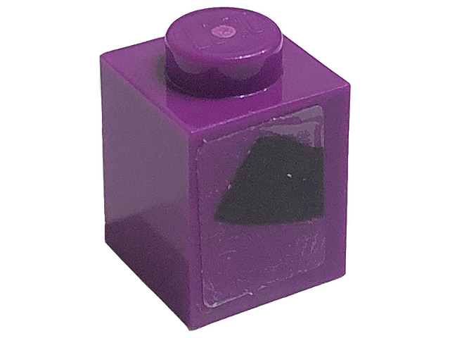 Lego Brick 1 x 1 with Black Trapezoid Stripe Pattern Model Right Side (Sticker) - Set 76904