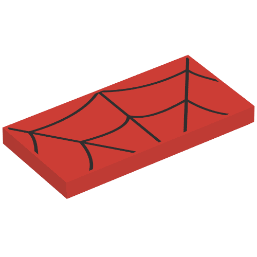 Lego Tile 2 x 4 with Black Web Print (Spiderman)
