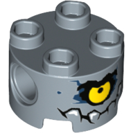 Lego Brick Round 2 x 2, Pin Holes with Rock Face Print