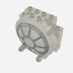 Lego Windscreen 3 x 6 x 5 Bubble with Studs on Top with Octagonal Thin Light Bluish Gray Lines Print / Trans-Brown