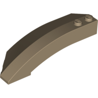 Lego Brick Wedged, Curved 8 x 3 x 2 Open Right / Dark Tan