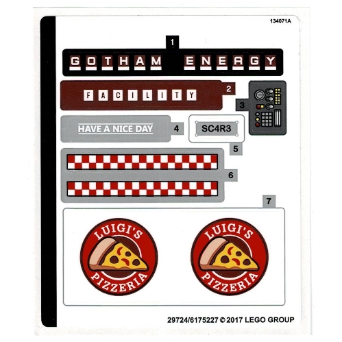 Lego Sticker Sheet for Set 70910-1