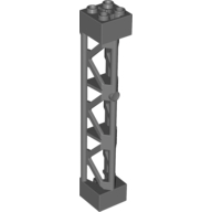 Lego Support 2 x 2 x 10 Girder Triangular Vertical - Type 4 - 3 Posts, 3 Sections / Dark Bluish Gray